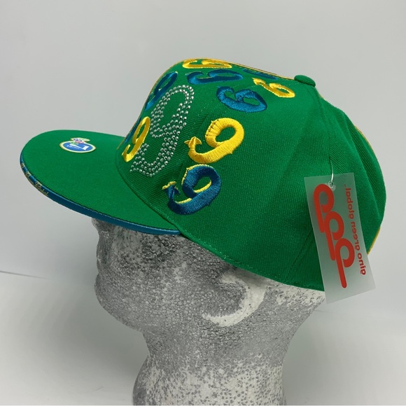 Gino Green Global Green Yellow Teal Studded 59FIFTY Hat - Picture 2 of 5